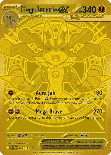 Mega Lucario ex 188/132 card from ME01: Mega Evolution