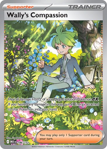 Wally's Compassion 186/132 card from ME01: Mega Evolution