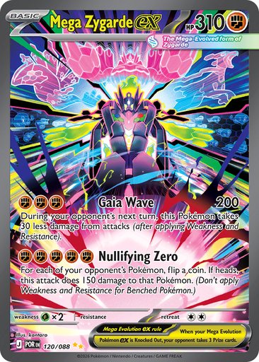 Mega Zygarde ex 120/088 card from ME03: Perfect Order
