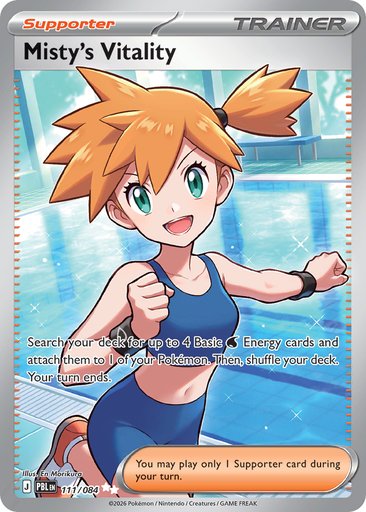 Misty's Vitality 111/084 card from ME05: Pitch Black