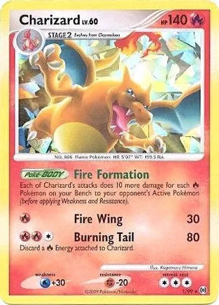 Charizard (Cracked Ice Holo) 001/099 card from Miscellaneous Cards & Products