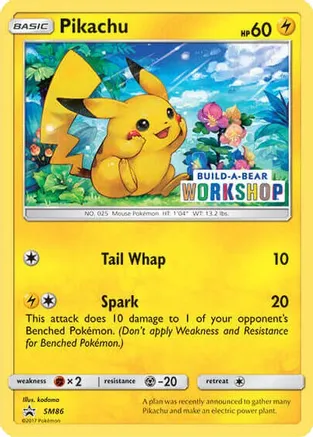 Pikachu (Build-A-Bear Workshop Exclusive) SM86 card from Miscellaneous Cards & Products