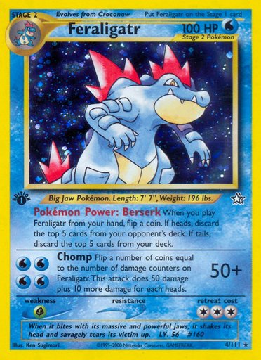 Feraligatr (4) 004/111 card from Neo Genesis