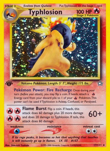 Typhlosion (17) 017/111 card from Neo Genesis