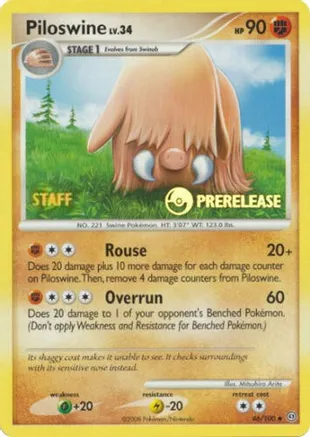 Piloswine (Prerelease) [Staff] 46/100 card from Nintendo Promos
