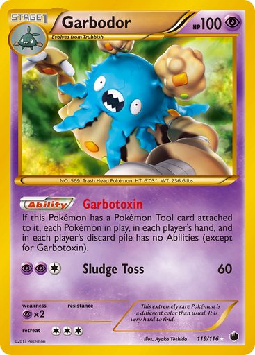 Garbodor (119 Secret Rare) 119/116 card from Plasma Freeze