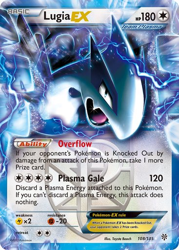 Lugia EX (Team Plasma) 108/135 card from Plasma Storm