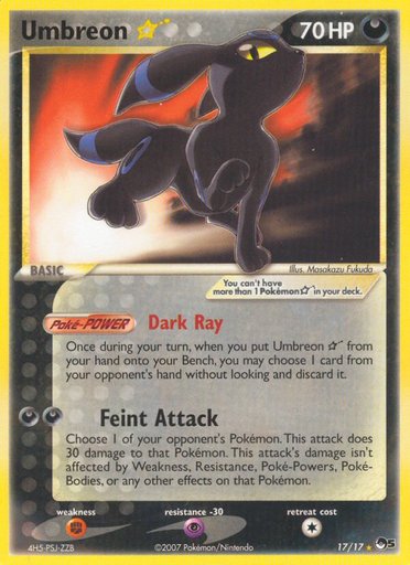 Umbreon Star 017/017 card from POP Series 5