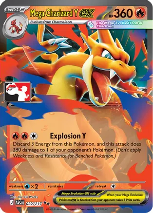Mega Charizard Y ex 022/217 card from Prize Pack Series Cards