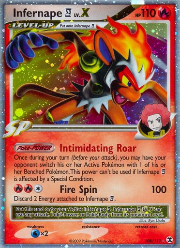 Infernape E4 Lv.X 108/111 card from Rising Rivals