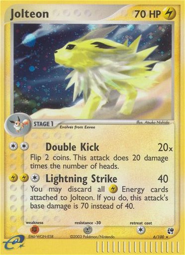 Jolteon 6/100 card from Sandstorm