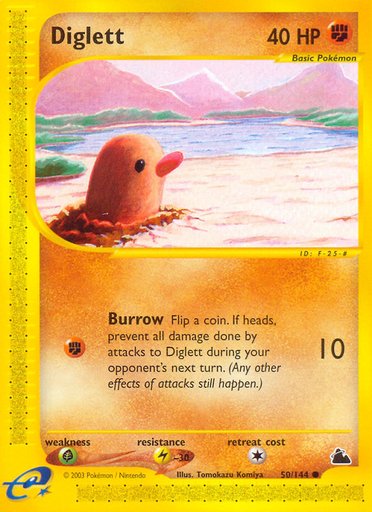 Diglett 050/144 card from Skyridge
