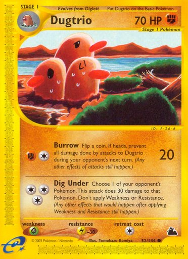 Dugtrio 052/144 card from Skyridge