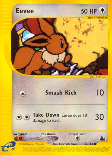 Eevee 054/144 card from Skyridge