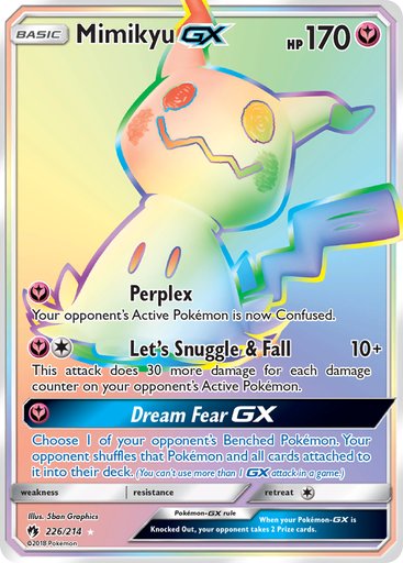Mimikyu GX (Secret) 226/214 card from SM - Lost Thunder