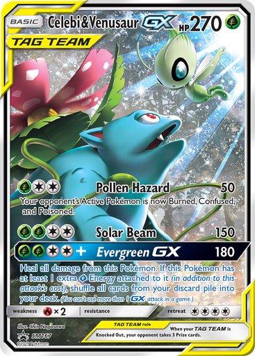 Celebi & Venusaur GX SM167 card from SM Promos