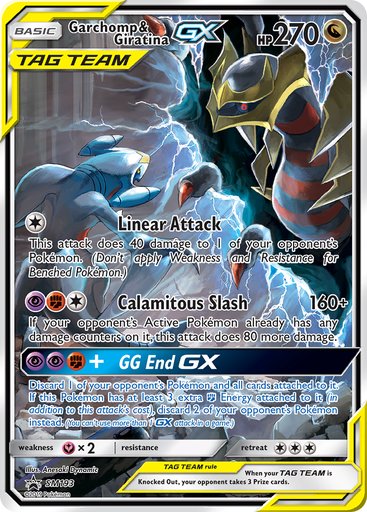 Garchomp & Giratina GX SM193 card from SM Promos
