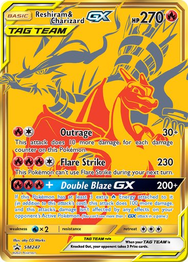 Reshiram & Charizard GX SM247 card from SM Promos