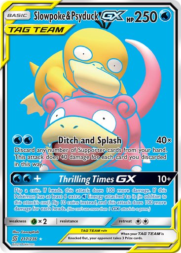 Slowpoke & Psyduck GX (Full Art) 217/236 card from SM - Unified Minds