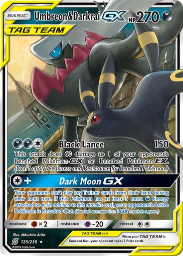 Umbreon & Darkrai GX 125/236 card from SM - Unified Minds