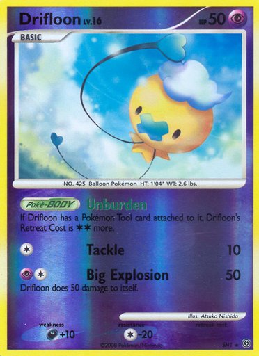 Drifloon (Shiny) SH1 card from Stormfront