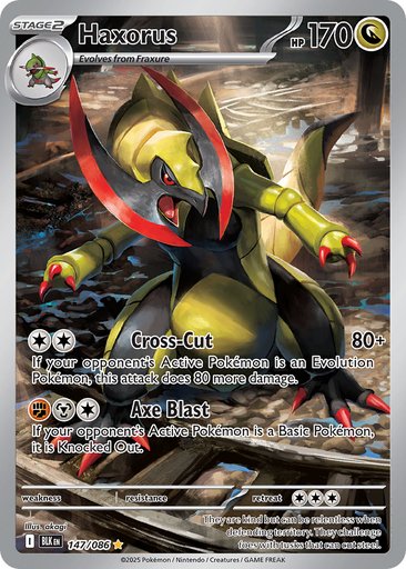 Haxorus 147/086 card from SV: Black Bolt
