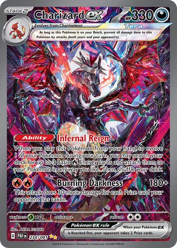 Charizard ex 234/091 card from SV: Paldean Fates