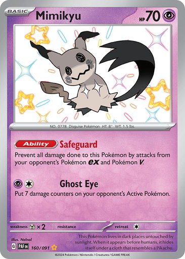 Mimikyu -160/091 160/091 card from SV: Paldean Fates
