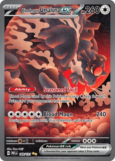 Bloodmoon Ursaluna ex 168/131 card from SV: Prismatic Evolutions