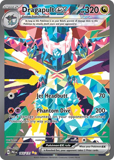 Dragapult ex 165/131 card from SV: Prismatic Evolutions