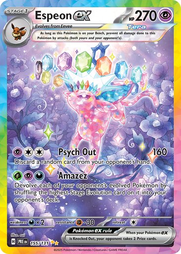 Espeon ex 155/131 card from SV: Prismatic Evolutions