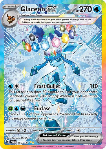Glaceon ex 150/131 card from SV: Prismatic Evolutions