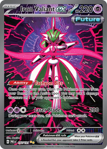 Iron Valiant ex 157/131 card from SV: Prismatic Evolutions