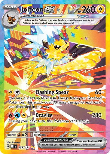 Jolteon ex 153/131 card from SV: Prismatic Evolutions