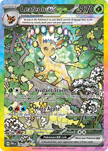 Leafeon ex 144/131 card from SV: Prismatic Evolutions