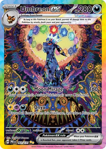 Umbreon ex 161/131 card from SV: Prismatic Evolutions