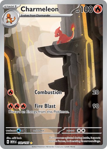 Charmeleon 169/165 card from SV: Scarlet & Violet 151
