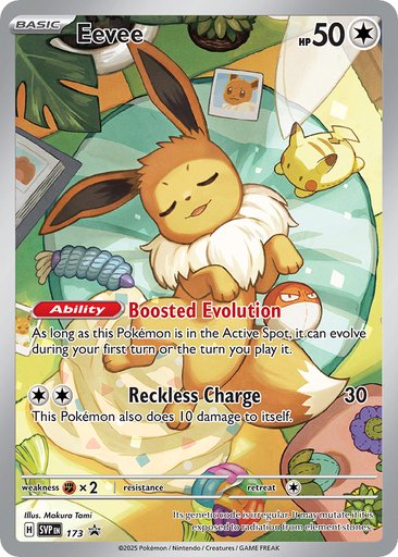 Eevee (Pokemon Center Exclusive) 173 card from SV: Scarlet & Violet Promo Cards
