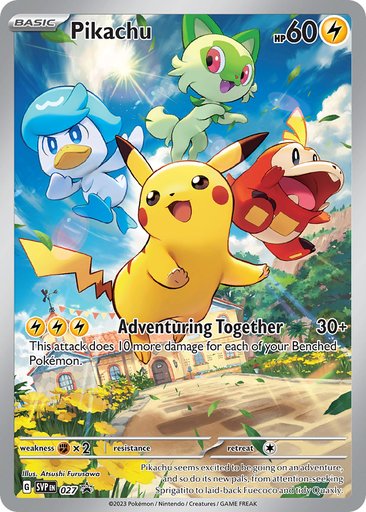 Pikachu (Pokemon Center Exclusive) 027 card from SV: Scarlet & Violet Promo Cards