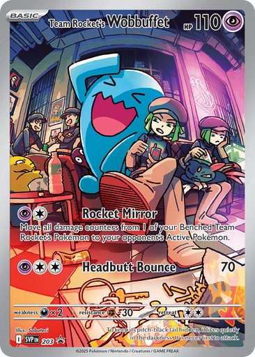 Team Rocket's Wobbuffet (Pokemon Center Exclusive) 203 card from SV: Scarlet & Violet Promo Cards