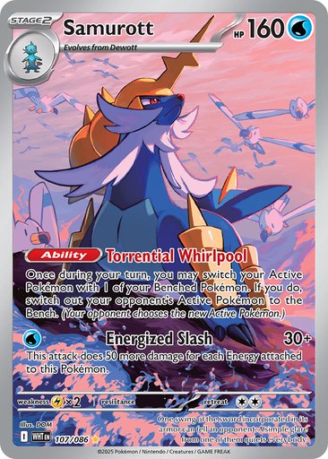 Samurott 107/086 card from SV: White Flare