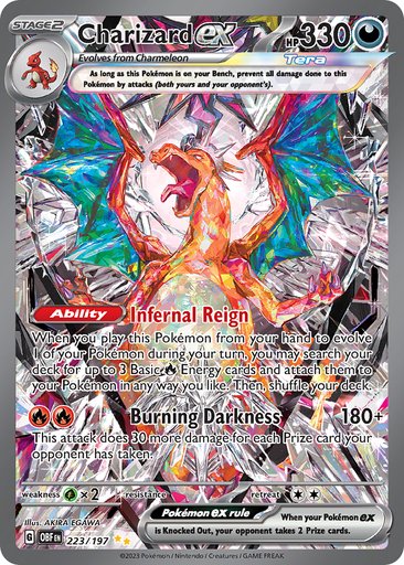 Charizard ex 223/197 card from SV03: Obsidian Flames