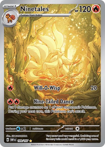 Ninetales -199/197 199/197 card from SV03: Obsidian Flames