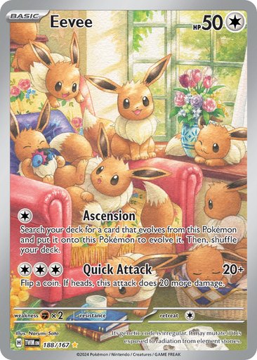 Eevee 188/167 card from SV06: Twilight Masquerade