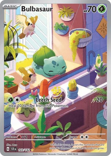 Bulbasaur 143/142 card from SV07: Stellar Crown