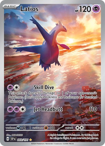 Latios 203/191 card from SV08: Surging Sparks