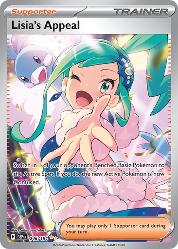 Lisia's Appeal 246/191 card from SV08: Surging Sparks