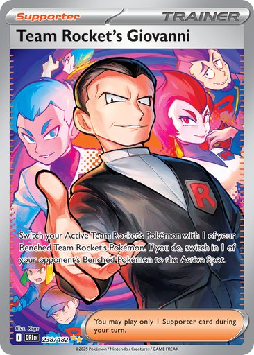 Team Rocket's Giovanni 238/182 card from SV10: Destined Rivals
