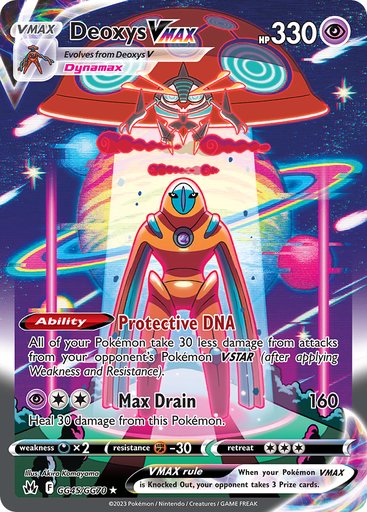 Deoxys VMAX GG45/GG70 card from SWSH: Crown Zenith: Galarian Gallery