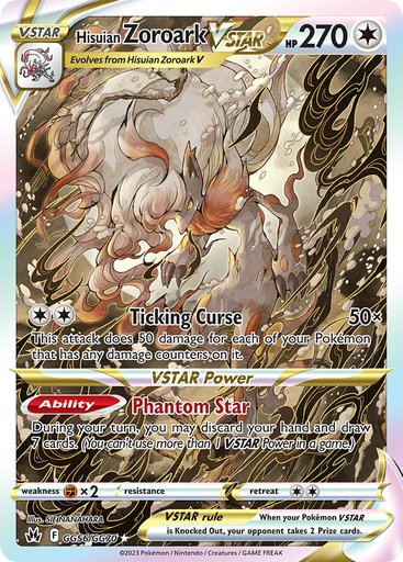Hisuian Zoroark VSTAR GG56/GG70 card from SWSH: Crown Zenith: Galarian Gallery